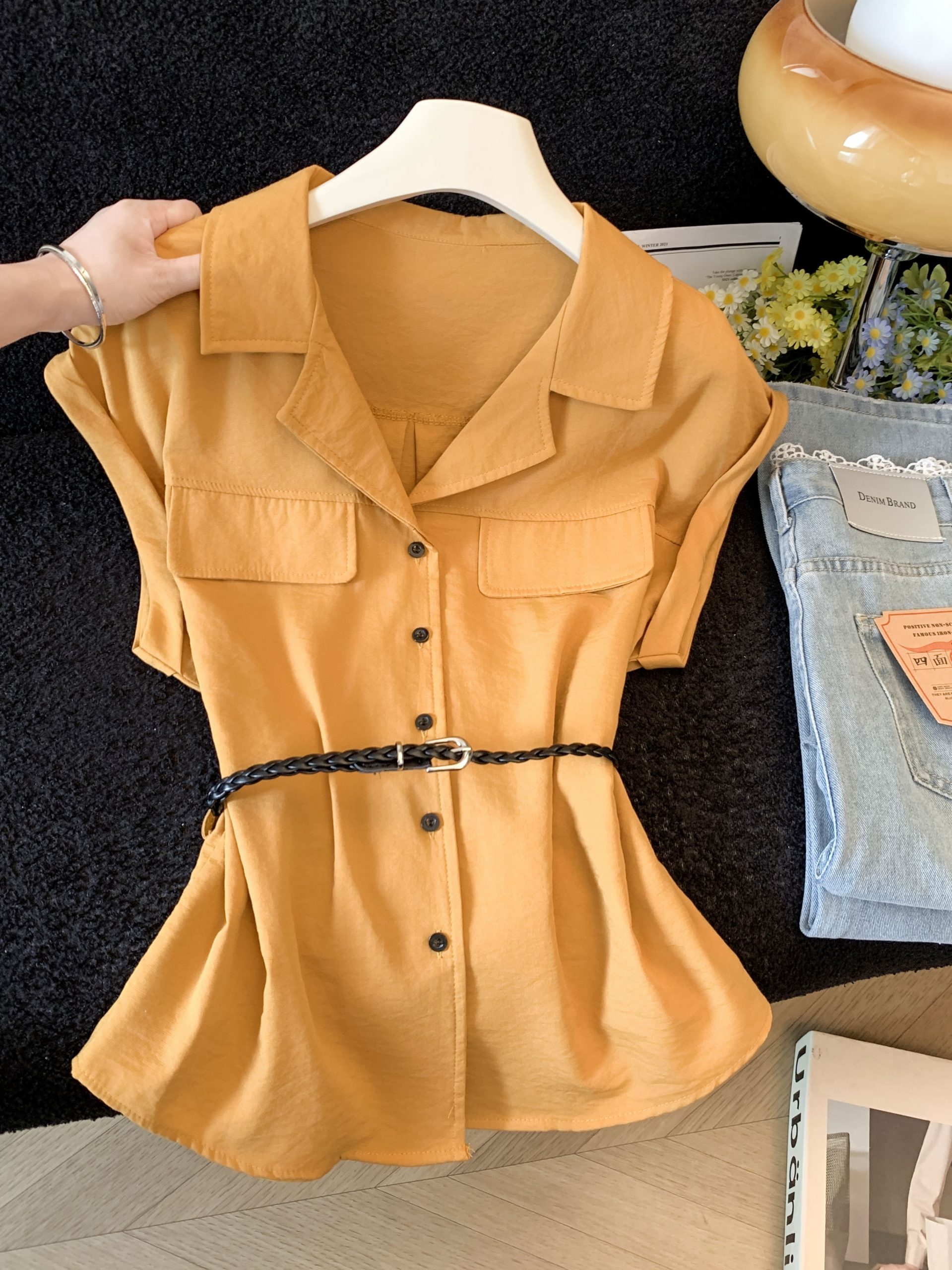 Women's Flutter Sleeve Shirt 2026 Summer Light Luxury Top