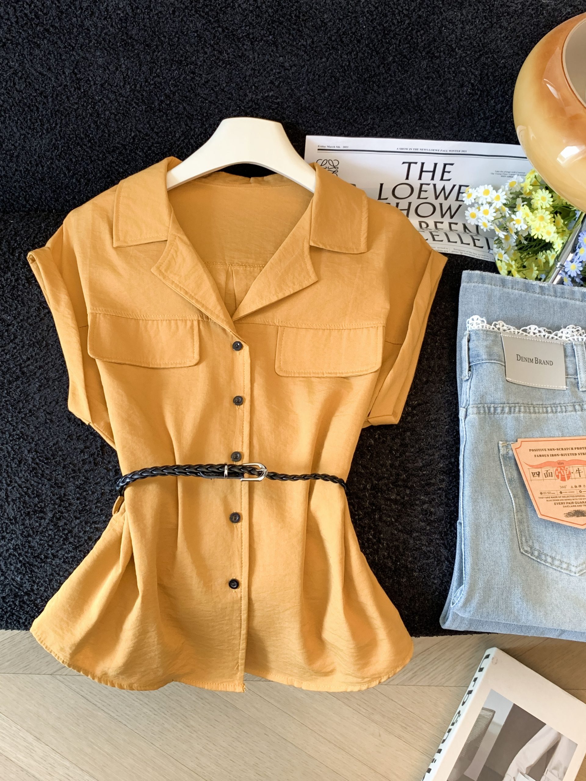 Women's Flutter Sleeve Shirt 2026 Summer Light Luxury Top - Image 2