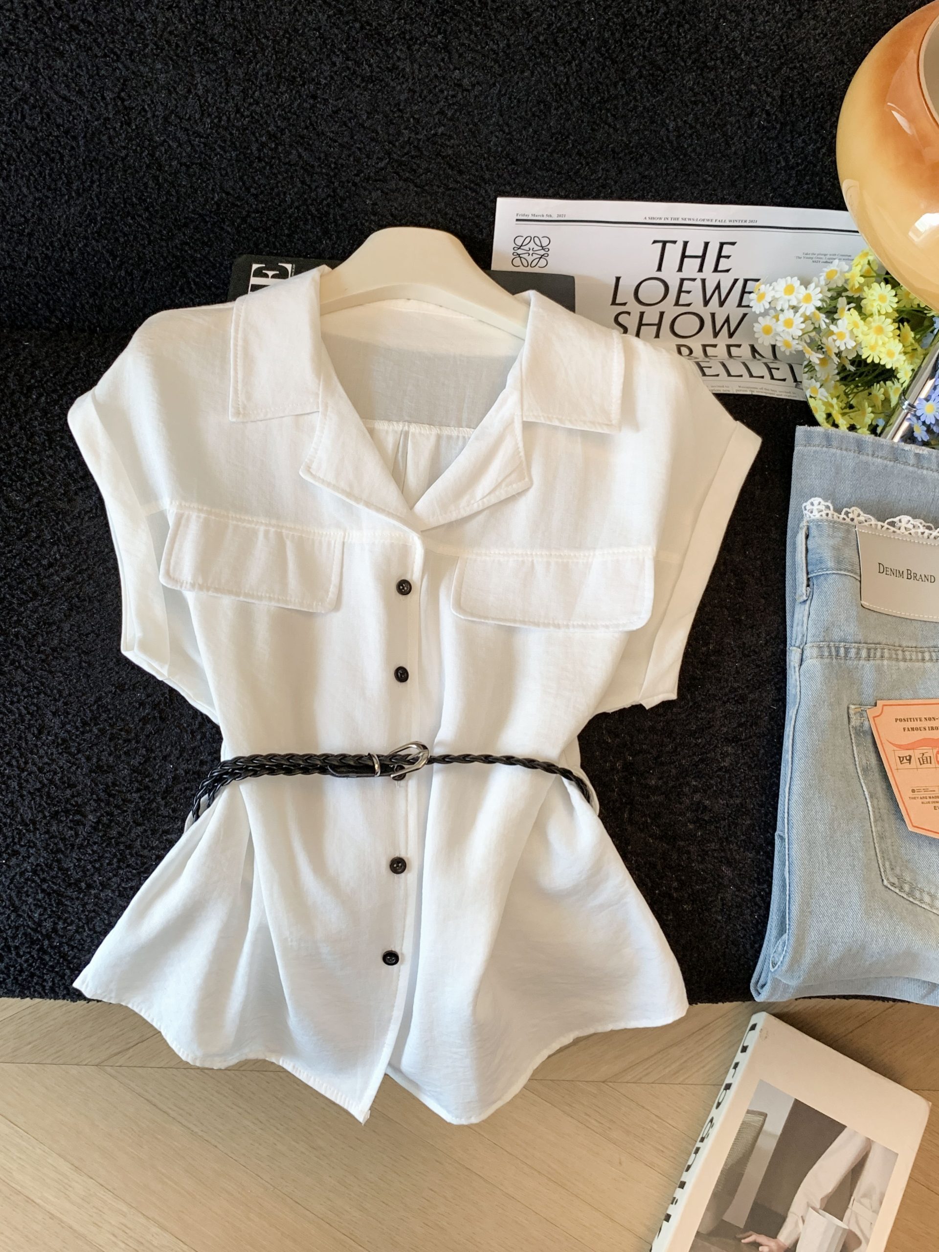 Women's Flutter Sleeve Shirt 2026 Summer Light Luxury Top - Image 4