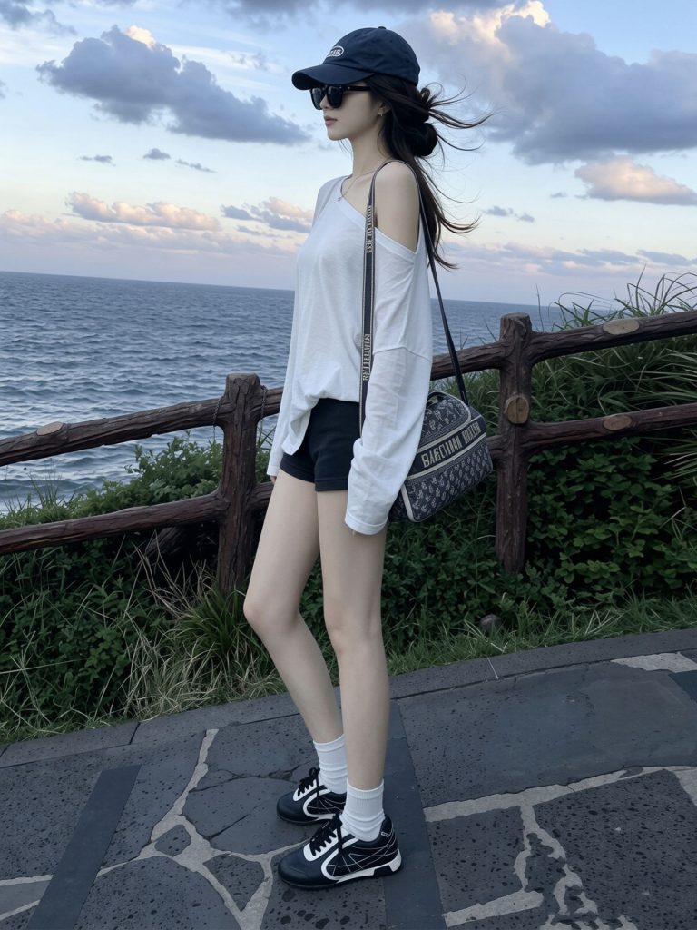 White One-Shoulder Long-Sleeve Sun Protection Cover-Up T-Shirt for Women 2026 Fall Korean Chic Top Beach Outfit